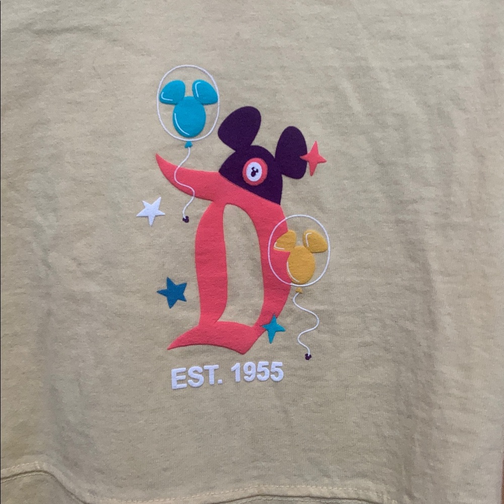 Spirit Jersey Disneyland Yellow Long Sleeve Unisex Shirt Size XL - Picture 4 of 9